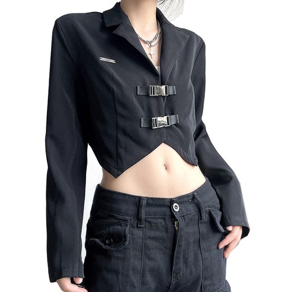 ins tide irregular exposed navel suits metal schoolbag button small suit high street handsome girl lapel thin short coat, White;black
ins tide irregular exposed navel suits metal schoolbag button small suit high street handsome girl lapel thin short coat, White;black