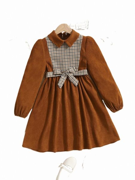 others apparel girls plaid panel lantern sleeve belted corduroy dress a6pi#, Black;white
others apparel girls plaid panel lantern sleeve belted corduroy dress a6pi#, Black;white