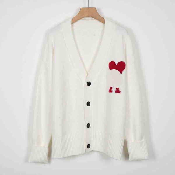 women's knits tees a autumn and winter da ai peach heart turned sleeve sweater v neck wool knitted cardigan jacket for men women, White
women's knits tees a autumn and winter da ai peach heart turned sleeve sweater v neck wool knitted cardigan jacket for men women, White