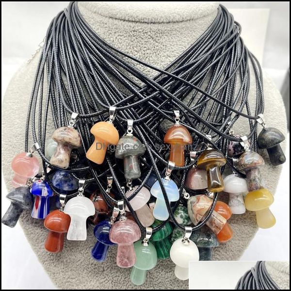 pendant necklaces mini mushroom natural stone carving pendant reiki healing crystals rose quartz rope chain necklace for wom sexyhanz dh3x7, Silver
pendant necklaces mini mushroom natural stone carving pendant reiki healing crystals rose quartz rope chain necklace for wom sexyhanz dh3x7, Silver