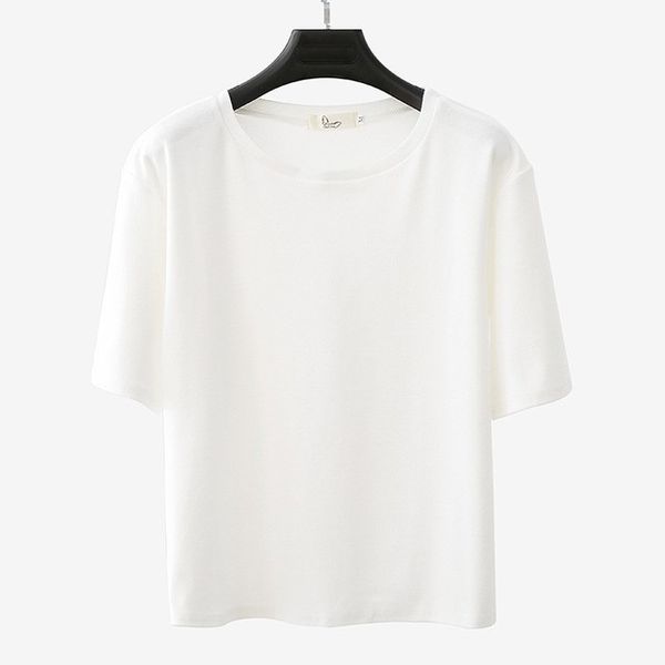 women's t-shirt summer & tees knitted basic solid casual cotton short sleeve tee-shirts female women 2021 new fashion, White
women's t-shirt summer & tees knitted basic solid casual cotton short sleeve tee-shirts female women 2021 new fashion, White