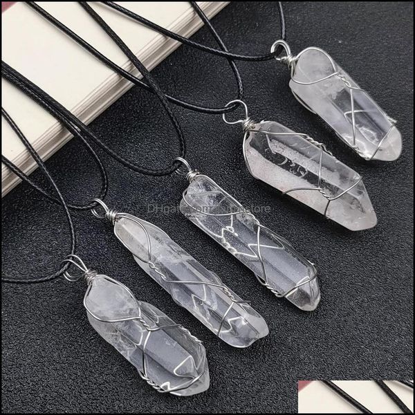 pendant necklaces wire wrap white pillar reiki healing crystal pendant irregar energy stone quartz rope chain necklaces dhseller2010 dhnzy, Silver
pendant necklaces wire wrap white pillar reiki healing crystal pendant irregar energy stone quartz rope chain necklaces dhseller2010 dhnzy, Silver
