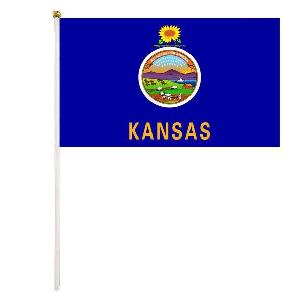 kansas handheld flag 14x21cm mini hand waving flag banner with plastic flagpole for office festival events celebration
kansas handheld flag 14x21cm mini hand waving flag banner with plastic flagpole for office festival events celebration