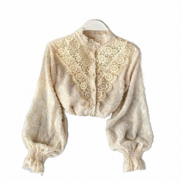 women's blouses & shirts women's blouses & shirts stand collar lace hook flower blouse elegant temperament puff long sleeve single, White
women's blouses & shirts women's blouses & shirts stand collar lace hook flower blouse elegant temperament puff long sleeve single, White