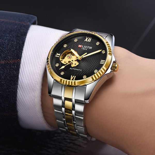 fashion mechanical automatic wristwatches men designer luminous watches stainless steel waterproof wristwatch montre de luxe for male with b, Slivery;brown
fashion mechanical automatic wristwatches men designer luminous watches stainless steel waterproof wristwatch montre de luxe for male with b, Slivery;brown