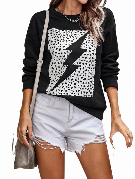 women's hoodies & sweatshirts lightning sign and dalmatian print drop shoulder sweatshirt r3wg#, Black
women's hoodies & sweatshirts lightning sign and dalmatian print drop shoulder sweatshirt r3wg#, Black