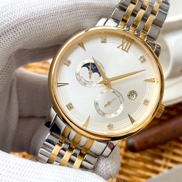 watch mens watch automatic mechanical watches for men fashion wristwatches business wristwatch leather strap montre de luxe 42mm moon phase, Slivery;brown
watch mens watch automatic mechanical watches for men fashion wristwatches business wristwatch leather strap montre de luxe 42mm moon phase, Slivery;brown