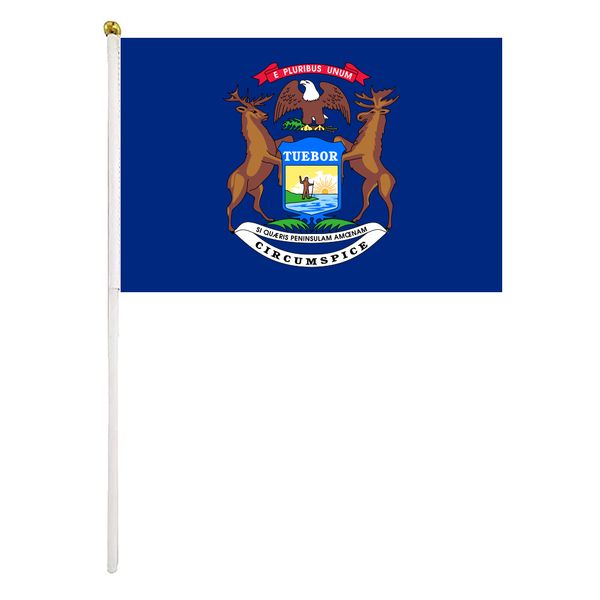 michigan handheld flag 14x21cm mini hand waving flag banner with plastic flagpole for office festival events celebration
michigan handheld flag 14x21cm mini hand waving flag banner with plastic flagpole for office festival events celebration