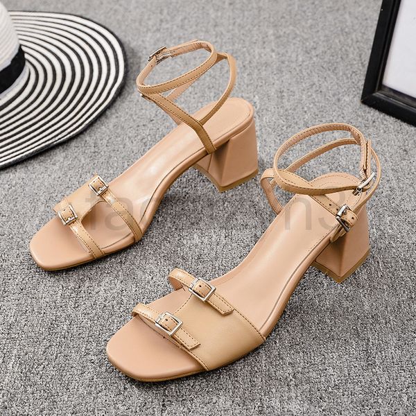 sandals designer summer women's shoes high-heeled versatile thick heels one line buckle fashion sandals european goods, Black
sandals designer summer women's shoes high-heeled versatile thick heels one line buckle fashion sandals european goods, Black