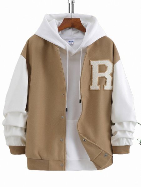 men's jackets men letter graphic colorblock drop shoulder jacket without hoodie o8he#, Black;brown
men's jackets men letter graphic colorblock drop shoulder jacket without hoodie o8he#, Black;brown