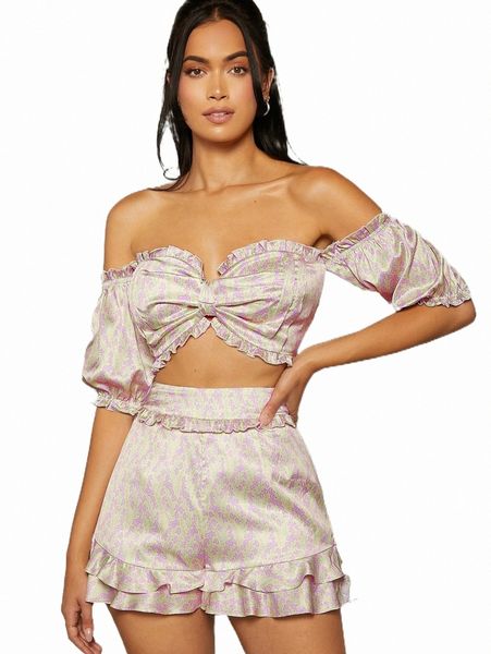 two piece dress ditsy floral frill trim satin bardot and shorts set r1bk#, White
two piece dress ditsy floral frill trim satin bardot and shorts set r1bk#, White