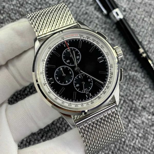 n quality right hand watches men premier 42mm black dial japan movement vk watch quartz chronograph stainless steel strap floding clasp mens, Slivery;brown
n quality right hand watches men premier 42mm black dial japan movement vk watch quartz chronograph stainless steel strap floding clasp mens, Slivery;brown