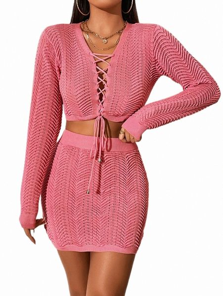 women's sweaters lace up front crop sweater & textured knit skirt g38y#, White;black
women's sweaters lace up front crop sweater & textured knit skirt g38y#, White;black