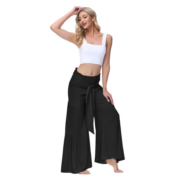 2022 autumn pants women's fashion temperament bandage elastic waist pleated wide leg pants casual loose trousers, Black;white
2022 autumn pants women's fashion temperament bandage elastic waist pleated wide leg pants casual loose trousers, Black;white