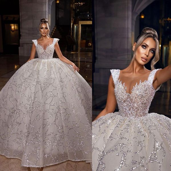 exquisite sleeveless women wedding dress custom made beads lace ball gown shiny applique bridal dresses, White
exquisite sleeveless women wedding dress custom made beads lace ball gown shiny applique bridal dresses, White