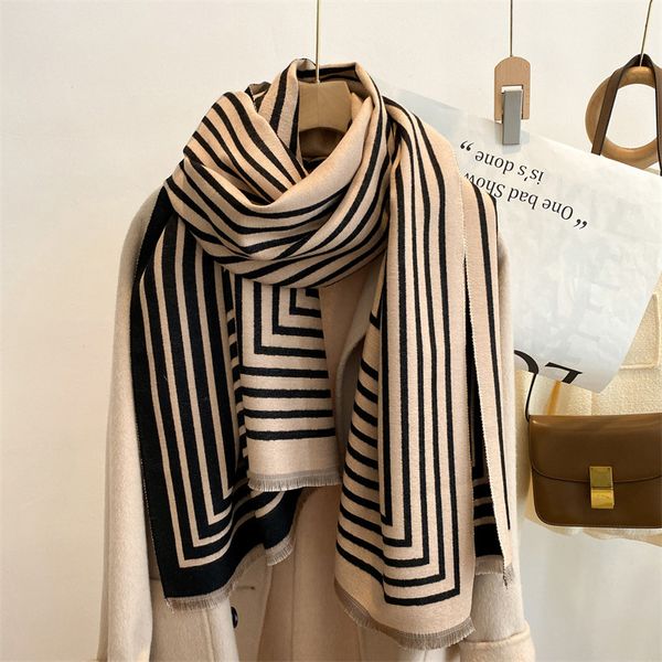 women double-sided pinstripe jacquard scarf feels delicate soft simple versatile warm length 180mm and width 65mm., Blue;gray
women double-sided pinstripe jacquard scarf feels delicate soft simple versatile warm length 180mm and width 65mm., Blue;gray