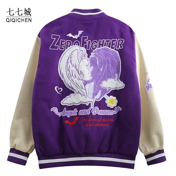 mens jackets streetwear baseball jacket men embroidery heart angel devil bomber coats hip hop fashion casual loose varsity jackets 220829, Black;brown
mens jackets streetwear baseball jacket men embroidery heart angel devil bomber coats hip hop fashion casual loose varsity jackets 220829, Black;brown