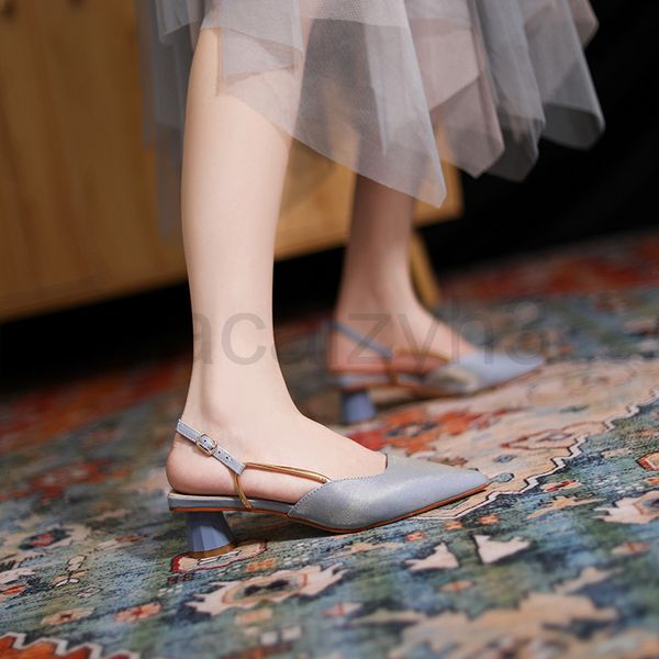 sandals designer french satin temperament low heel baotou sandals women's shoes spring and summer middle pointed single, Black
sandals designer french satin temperament low heel baotou sandals women's shoes spring and summer middle pointed single, Black