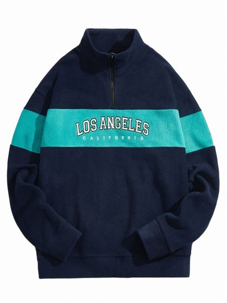 men's hoodies & sweatshirts men letter embroidery two tone half zip fleece sweatshirt d5vh#, Black
men's hoodies & sweatshirts men letter embroidery two tone half zip fleece sweatshirt d5vh#, Black