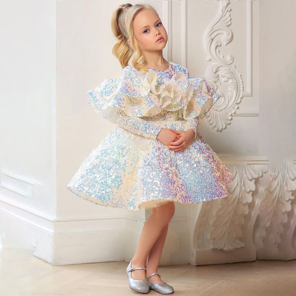 sequined flower girl dresses for wedding long sleeve litter kids toddler knee length pageant gowns first communion dress, White;blue
sequined flower girl dresses for wedding long sleeve litter kids toddler knee length pageant gowns first communion dress, White;blue