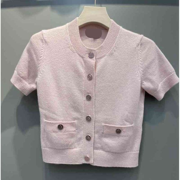 women's knits tees small fragrance summer ce fashionable pink metal button round neck short sleeve cashmere knitted cardigan small coat, White
women's knits tees small fragrance summer ce fashionable pink metal button round neck short sleeve cashmere knitted cardigan small coat, White