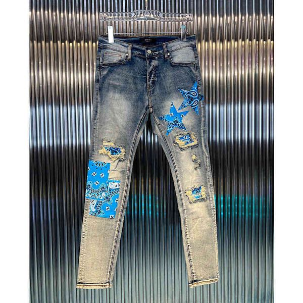 new high-end european and american fashion brand fog amirs star cashew blossom embroidered leather hole slim fitting jeans men, Blue
new high-end european and american fashion brand fog amirs star cashew blossom embroidered leather hole slim fitting jeans men, Blue