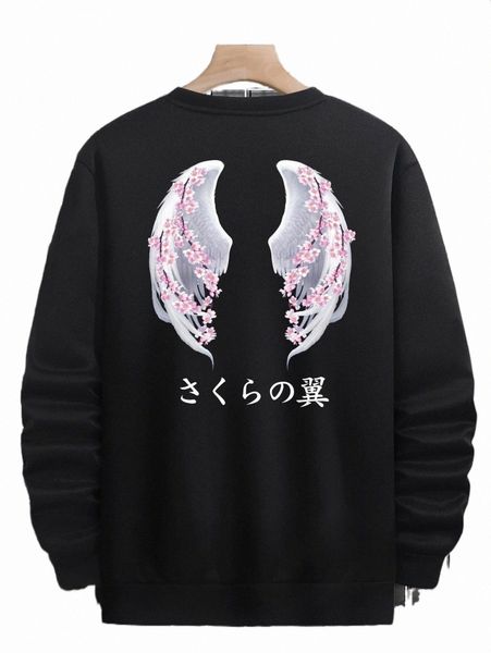 men's hoodies & sweatshirts men japanese character and wings print sweatshirt w0ao#, Black
men's hoodies & sweatshirts men japanese character and wings print sweatshirt w0ao#, Black
