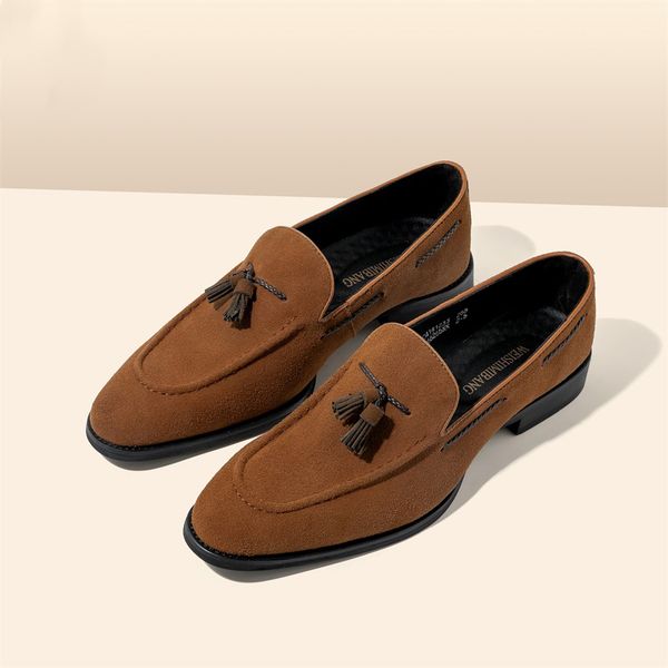 loafers shoes men flock leather tassel vintage brown black handmade slip on casual shoes solid one pedal
loafers shoes men flock leather tassel vintage brown black handmade slip on casual shoes solid one pedal