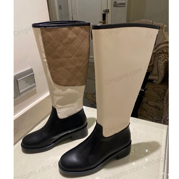 france designer womens knee boots chunky heels calfskin 2022/23 fall winter with matelasse chain zippers woman rainboots fashion snow sock a, Black
france designer womens knee boots chunky heels calfskin 2022/23 fall winter with matelasse chain zippers woman rainboots fashion snow sock a, Black