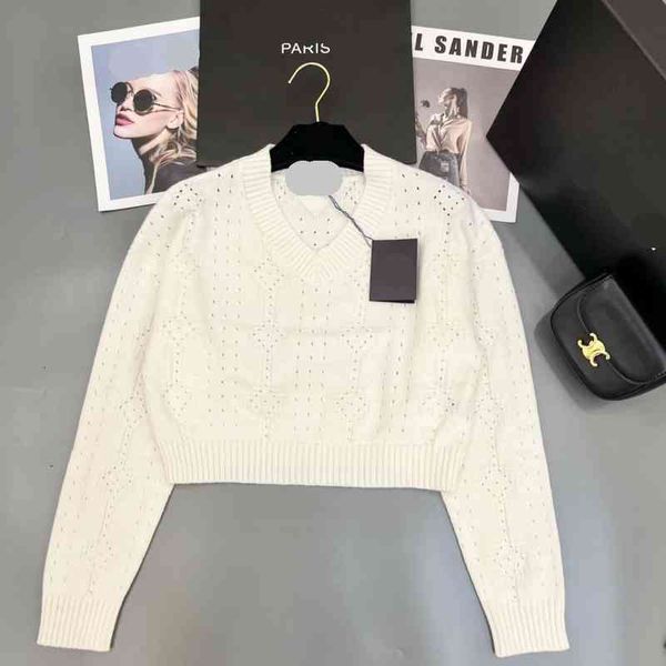 women's knits tees early autumn pd classic solid color triangular diamond hollow v neck knit temperament age reducing short sweater, White
women's knits tees early autumn pd classic solid color triangular diamond hollow v neck knit temperament age reducing short sweater, White