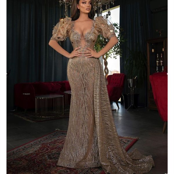 princess mermaid prom dresses deep v neck middle sleeves shiny sequins appliques beads lace hollow train evening gowns plus size formal part, Black
princess mermaid prom dresses deep v neck middle sleeves shiny sequins appliques beads lace hollow train evening gowns plus size formal part, Black