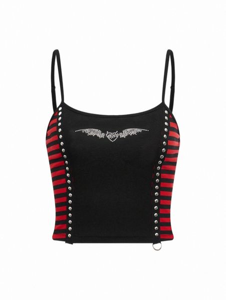 women's tanks & camis striped & rhinestone wings print studded detail cami y8pk#, White
women's tanks & camis striped & rhinestone wings print studded detail cami y8pk#, White