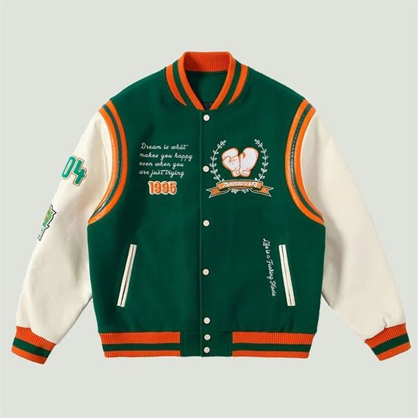 mens jackets vintage patchwork baseball jacket men streetwear harajuku letter embroidery coats oversize casual bomber varsity jackets 220829, Black;brown
mens jackets vintage patchwork baseball jacket men streetwear harajuku letter embroidery coats oversize casual bomber varsity jackets 220829, Black;brown