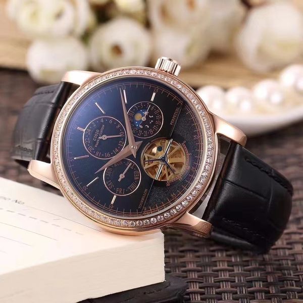 42mm mens automatic watch mechanical sapphire moon phase diamonds bezel rose gold black blue leather tourbillion0798568954984, Slivery;brown
42mm mens automatic watch mechanical sapphire moon phase diamonds bezel rose gold black blue leather tourbillion0798568954984, Slivery;brown