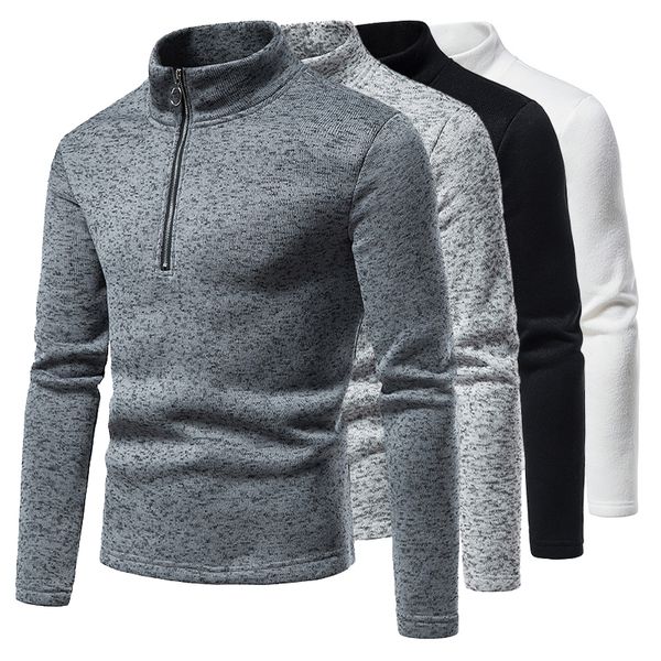 men's sweaters men's solid color base shirt high neck long sleeve pullover sweater with personalized zipper design 220829, White;black
men's sweaters men's solid color base shirt high neck long sleeve pullover sweater with personalized zipper design 220829, White;black