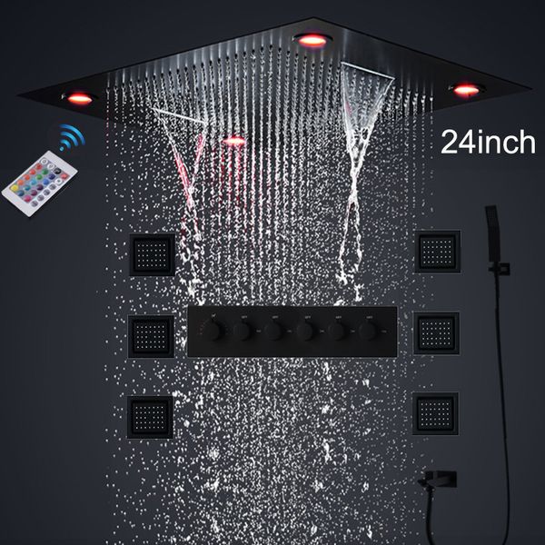 2022 luxury led shower set bathroom 24inch large waterfall rain showerhead faucets thermostatic valve mixer bath black tap
2022 luxury led shower set bathroom 24inch large waterfall rain showerhead faucets thermostatic valve mixer bath black tap