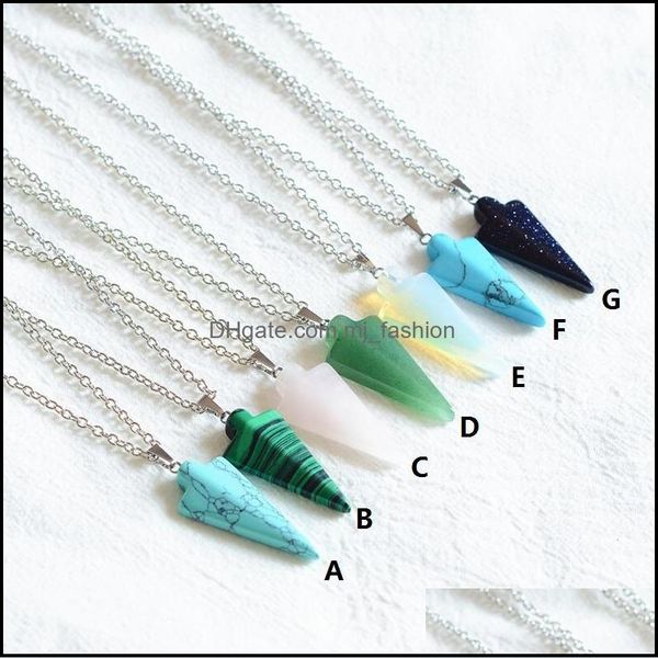 pendant necklaces arrowhead natural stone necklace arrow irregar gemstone charms necklaces rose quartz druzy jewelry for wo mjfashion dhrys, Silver
pendant necklaces arrowhead natural stone necklace arrow irregar gemstone charms necklaces rose quartz druzy jewelry for wo mjfashion dhrys, Silver