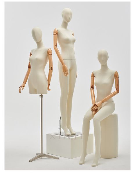 new fabric model props female high-end mannequin model with flexible hand half body dummy, Khaki
new fabric model props female high-end mannequin model with flexible hand half body dummy, Khaki