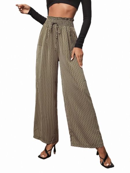 women's pants & capris allover print shirred waist wide leg pants 01di#, Black;white
women's pants & capris allover print shirred waist wide leg pants 01di#, Black;white