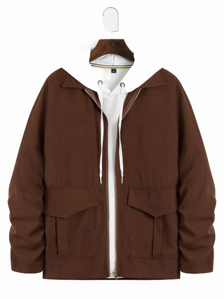men's jackets men zipper front flap pocket coat without sweatshirt s5c9#, Black;brown
men's jackets men zipper front flap pocket coat without sweatshirt s5c9#, Black;brown