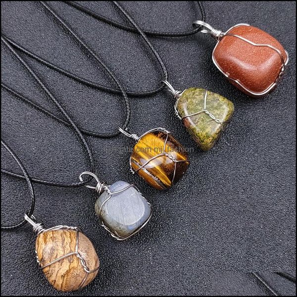 pendant necklaces wire wrapped chakra stone pendant necklace jewelry healing crystal quartz bead women men pendants necklac mjfashion dhlia, Silver
pendant necklaces wire wrapped chakra stone pendant necklace jewelry healing crystal quartz bead women men pendants necklac mjfashion dhlia, Silver