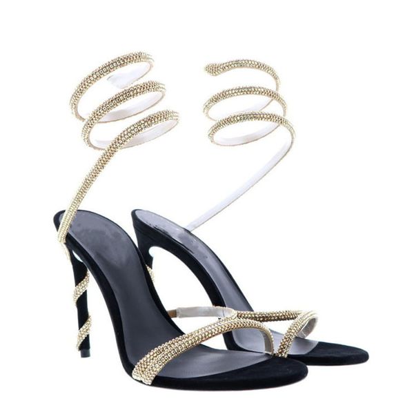 sparkling rhinestone thin high heels women's sandals crystal heel ankle strap winding black gold dress shoes luxury designer sandals fa
sparkling rhinestone thin high heels women's sandals crystal heel ankle strap winding black gold dress shoes luxury designer sandals fa