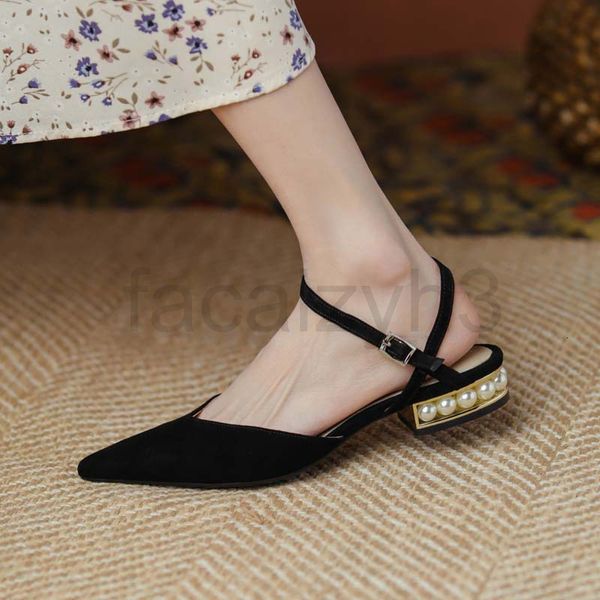 sandals designer summer pearl thick heel one line buckle sandals back empty pointed shallow mouth single shoes small flat women, Black
sandals designer summer pearl thick heel one line buckle sandals back empty pointed shallow mouth single shoes small flat women, Black