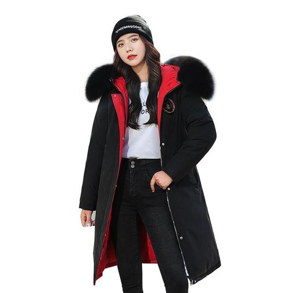women's down & parkas women winter faux fur collar big pocket reversible windrproof long coat puffer jacket cotton padded warm out244m, Black
women's down & parkas women winter faux fur collar big pocket reversible windrproof long coat puffer jacket cotton padded warm out244m, Black