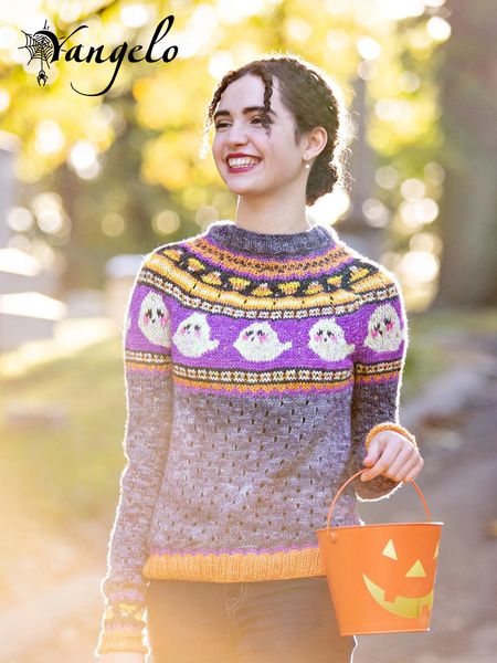 women s sweaters yangelo ghost knit sweater women fashion winter warm long sleeve loose comfortable pullover halloween gothic girls 220829, White;black
women s sweaters yangelo ghost knit sweater women fashion winter warm long sleeve loose comfortable pullover halloween gothic girls 220829, White;black