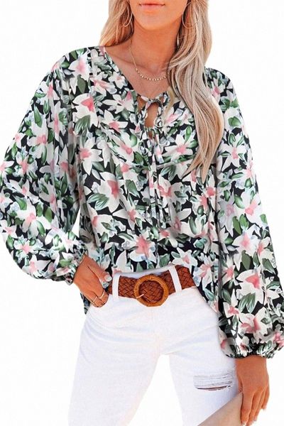 women's blouses & shirts women's blouses & shirts green floral print lace up blouse for womenwomen's z5je#, White
women's blouses & shirts women's blouses & shirts green floral print lace up blouse for womenwomen's z5je#, White