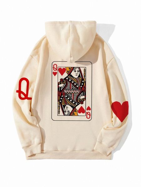 women's hoodies & sweatshirts playing card print kangaroo pocket thermal lined drawstring hoodie f4jh#, Black
women's hoodies & sweatshirts playing card print kangaroo pocket thermal lined drawstring hoodie f4jh#, Black