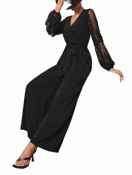 women's jumpsuits & rompers frenchy embroidery mesh lantern sleeve overlap collar belted culotte jumpsuit f2kb#, Black;white
women's jumpsuits & rompers frenchy embroidery mesh lantern sleeve overlap collar belted culotte jumpsuit f2kb#, Black;white