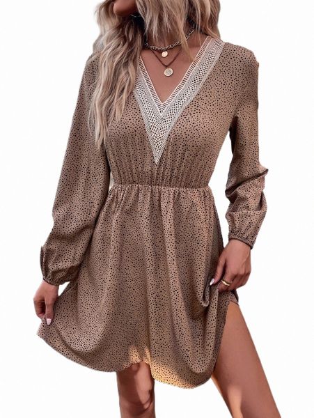 casual dresses dalmatian print guipure lace trim lantern sleeve dress f9gh#, Black;gray
casual dresses dalmatian print guipure lace trim lantern sleeve dress f9gh#, Black;gray