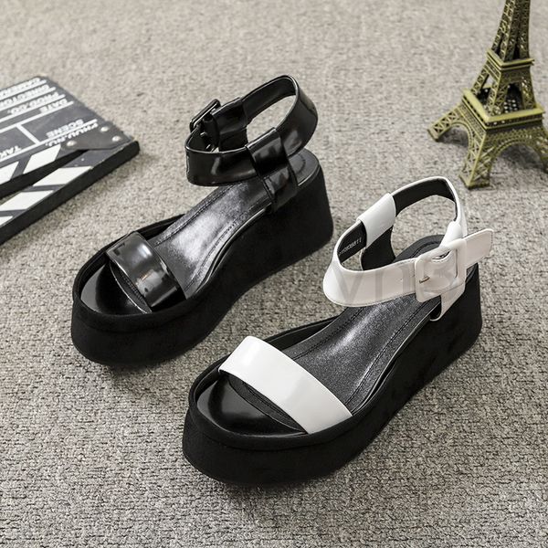 sandals designer summer women's shoes thick soled sponge cake one line buckle sandals versatile sports roman female, Black
sandals designer summer women's shoes thick soled sponge cake one line buckle sandals versatile sports roman female, Black